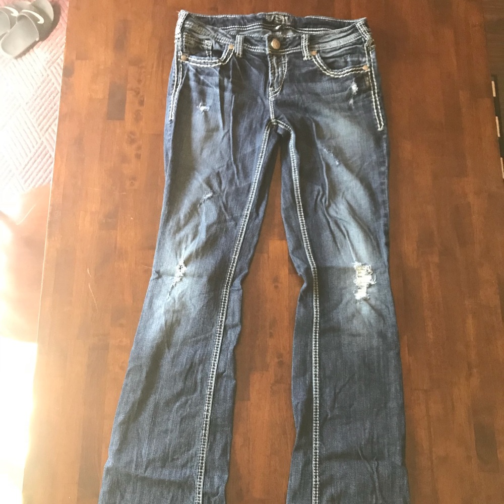 Silver Aiko bootcut. EUC long tall length